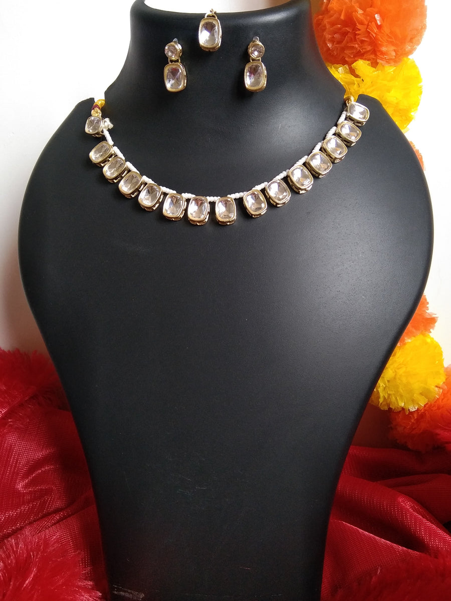 white Kundan necklace